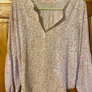 Balloon Sleeved Forest Animal Print Blouse